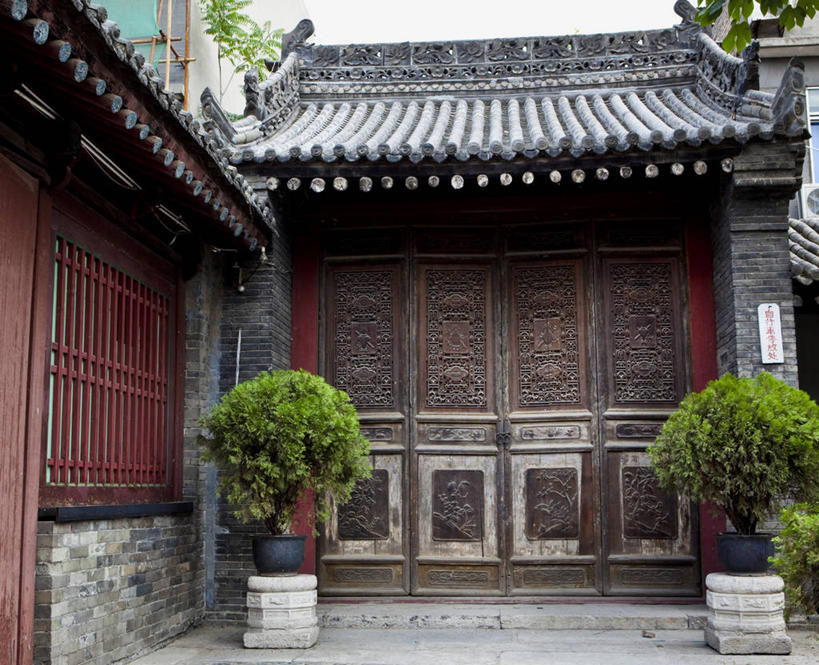 无人,横图,室外,白天,建筑,亚洲,庭院,屋顶,屋檐,摄影,陕西省,彩图