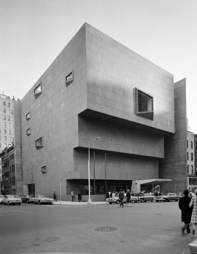 博物馆,竖图,黑白,室外,白天,城市,建筑,街道,纽约,美国,立方体,现代,摄影,美术馆