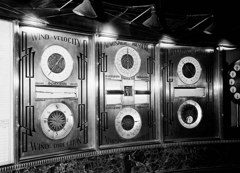 无人,横图,黑白,室内,复古,纽约,美国,数字,天气,大厅,摄影,多样,测量工具,英文字母,气象学