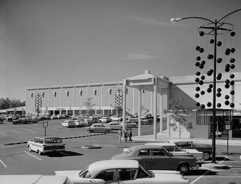 停车场,横图,黑白,室外,白天,购物,复古,消费,汽车,日光,美国,运输,摄影,亚特兰大,休闲活动,步行