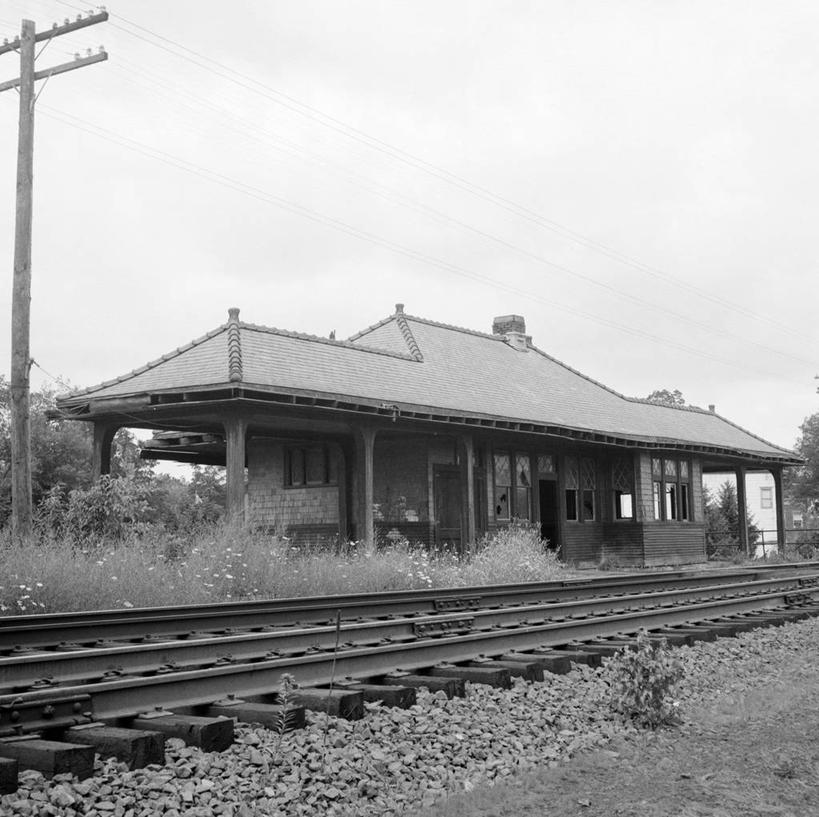 无人,横图,黑白,室外,白天,复古,车站,美国,电缆,站台,月台,摄影,纽约州,门罗县,输电塔