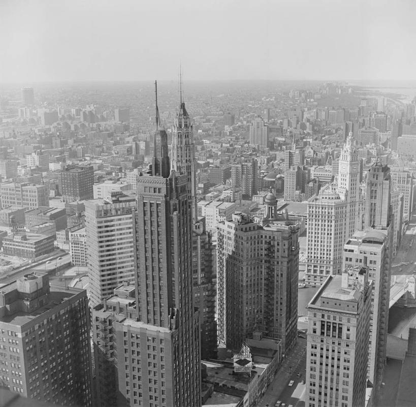 无人,横图,俯视,黑白,室外,白天,商务,城市,道路,建筑,街道,路,摩天大楼,公路,美国,丰富,屋顶,地平线,交通,历史,办公大楼,金融,摄影,生长,企业,公司,市区,伊利诺斯州,万里无云,芝加哥市,金融区,马路,高角度拍摄,旅行