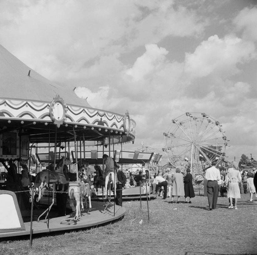 游乐园,横图,方图,黑白,室外,白天,旅游,美国,许多人,一群人,摄影,大转轮,纽约州