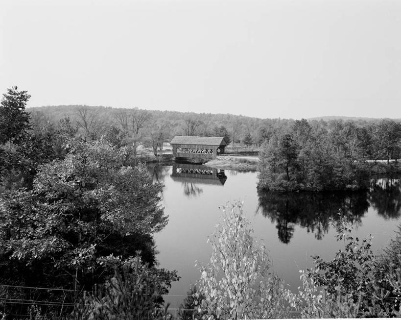 无人,横图,黑白,室外,白天,湖,美景,美国,地形,景观,树,自然,景色,摄影,宁静,自然风光,廊桥,马萨诸塞