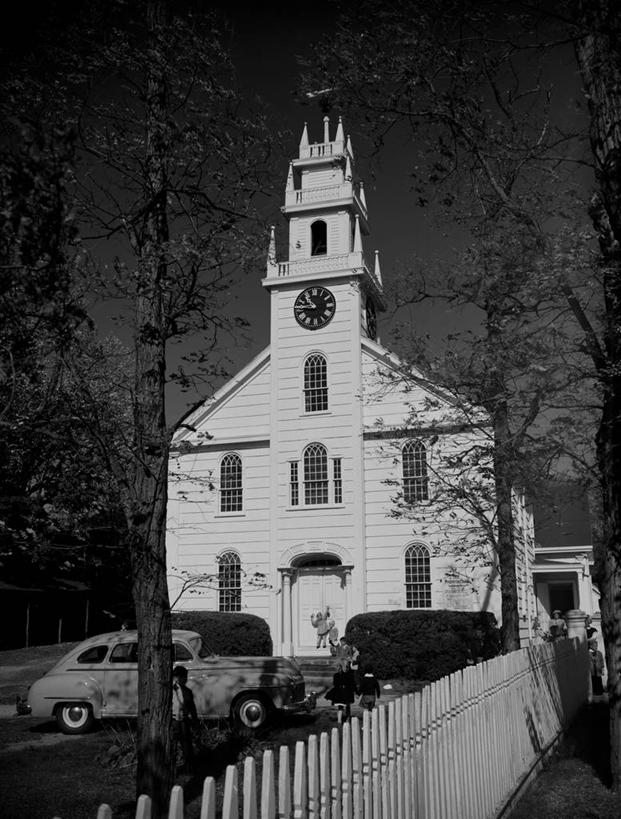 无人,教堂,竖图,黑白,室外,白天,建筑,美国,钟塔,摄影,长岛,纽约州