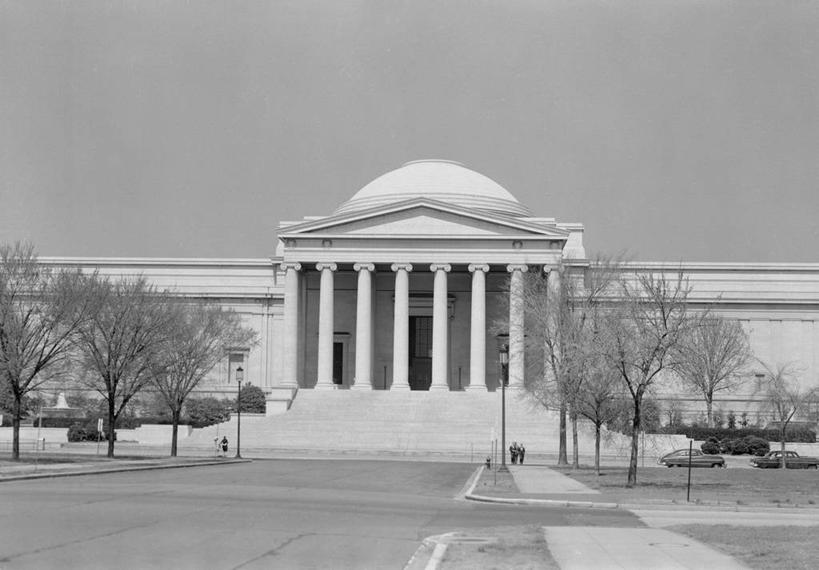 横图,黑白,室外,白天,城市,建筑,路,美国,柱子,首都,历史,树,地标建筑,摄影,圆顶建筑,美术馆,华盛顿特区,国家美术馆,彩图,旅行