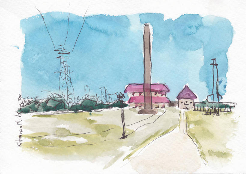 无人,横图,插画,室外,绘画,数码,科技,城市,建筑,路,美国,阴影,艺术,网络,水塔,塔,高光,几何,计算机图形,古典,合成,图画,历史,文化,画,天空,工艺品,地标建筑,品味,美术,电脑合成图,数码合成图,北美,高雅,合成图,漫画,写实,具体,具象,美学,肯塔基州,路易斯维尔,彩图,输电塔