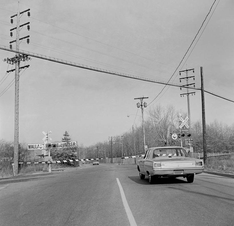 无人,横图,方图,黑白,室外,白天,路,铁路,汽车,美国,关闭,轨道,交通,铁轨,运输,摄影,封闭,边界,等,旅行