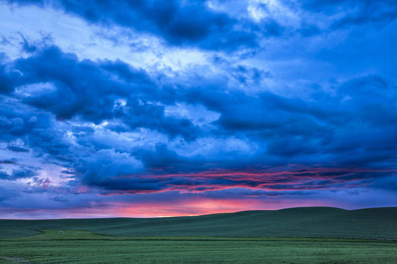 无人,农场,横图,室外,农业,农作物,美景,日落,山,美国,地平线,地形,景观,云,辽阔,地面,绿色,风景,天空,自然,黄昏,广阔,景色,摄影,宁静,一望无际,自然风光,延伸,华盛顿州,惠特曼县,帕卢斯,天地相交,无边无际,一马平川,彩图