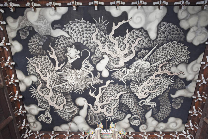 无人,寺庙,横图,室内,仰视,天花板,日本,亚洲,龙,摄影,宗教,京都府,创造力,宗教建筑,作画,东亚,本州,本州岛,日本国,近畿地方,近畿,美术工艺,彩图,低角度拍摄,联合国教科文组织