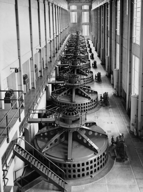 无人,竖图,俯视,黑白,室内,技术,加拿大,发电机,水坝,发动机,工业,摄影,能源,电,北美,替代能源,涡轮,水电站,水力发电,魁北克,高角度拍摄