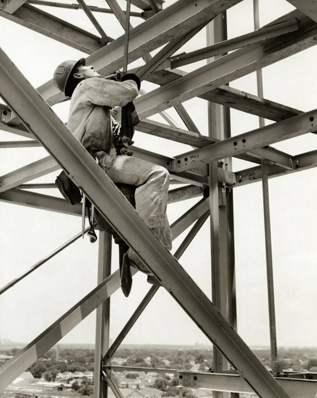 成年人,一个人,竖图,室外,白天,建筑业,美国,仅一个男性,钢铁,安全帽,摄影,路易斯安那州,男人,彩图