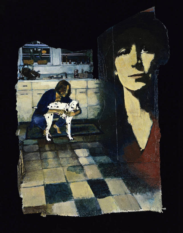 成年人,脸,头,脸颊,一个人,两个人,家庭,蹲,竖图,插画,室内,正面,绘画,数码,科技,厨房,狗,仅一个年轻女性,仅一个女性,仅一个人,阴影,艺术,网络,大麦町,高光,几何,计算机图形,古典,合成,图画,牛仔裤,休闲装,文化,现代,肩膀,画,工艺品,品味,温暖,温馨,一家人,赤脚,砖地,美术,电脑合成图,数码合成图,和睦,高雅,合成图,肖像,漫画,写实,具体,具象,美学,美术工艺,年轻女性,女人,女性,年轻人,头部,脸部,脸蛋,面部,拥抱,彩图,融洽