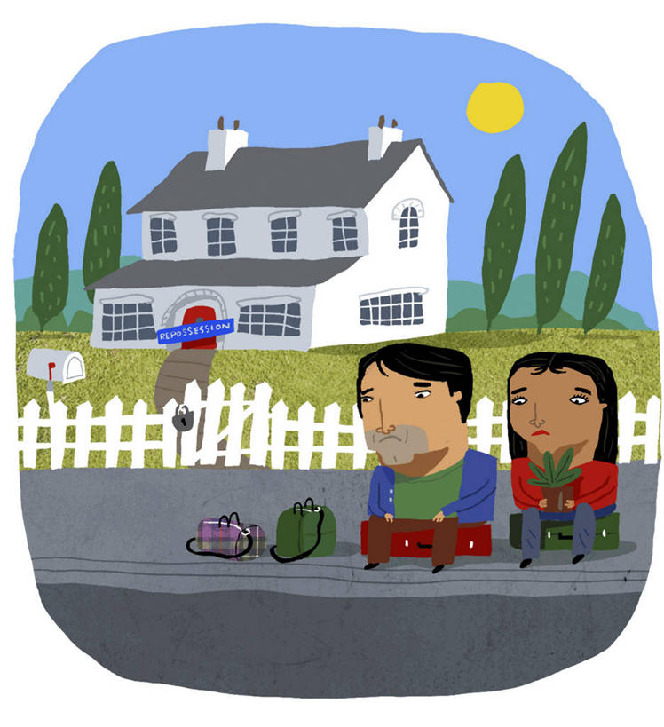 成年人,两个人,坐,竖图,插画,室外,白天,白色背景,数码,科技,草坪,太阳,手提箱,阴影,网络,房屋,人行道,高光,几何,计算机图形,合成,图画,休闲装,画,树,卡通,放松,金融,幽默,电脑合成图,数码合成图,合成图,房地产,漫画,计算机制图,万里无云,写实,具体,具象,悲哀,破产,想法,异性恋,美术工艺,男人,女人,彩图,损失,晕影,讽刺画