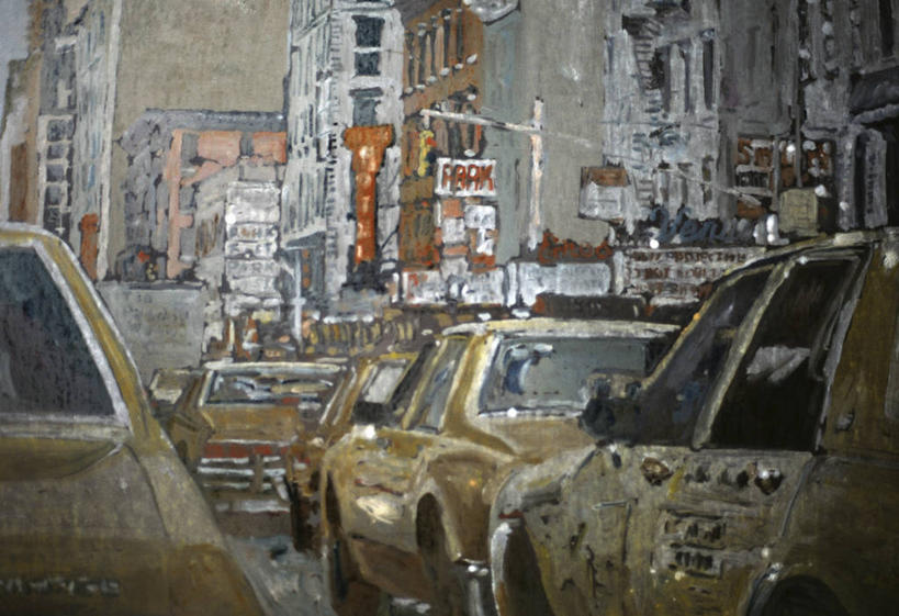 无人,横图,插画,室外,绘画,数码,科技,出租车,汽车,纽约,美国,阴影,艺术,网络,交通,高光,几何,计算机图形,合成,图画,画,黄昏,运输,颜料,美术,电脑合成图,数码合成图,合成图,漫画,纽约州,写实,具体,具象,第六大道,彩图,交通堵塞