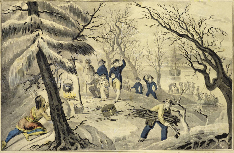 横图,插画,室外,白天,数码,科技,湖,森林,雪,阴影,印刷,网络,冬天,枝,许多人,高光,几何,计算机图形,合成,图画,历史,画,一群人,寒冷,电脑合成图,数码合成图,合成图,漫画,马萨诸塞,写实,具体,具象,普利茅斯,烹调,彩图,平版印刷