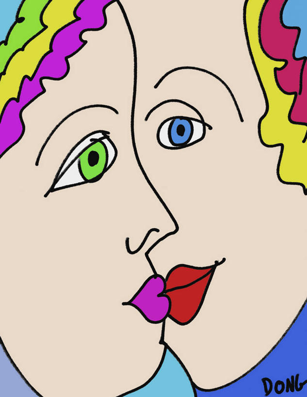 成年人,一个人,两个人,微笑,竖图,插画,特写,侧面,爱情,绘画,满意,幸福,数码,科技,彩虹,仅一个年轻女性,仅一个女性,仅一个人,阴影,艺术,网络,高光,几何,计算机图形,古典,浪漫,合成,图画,文化,刺激,相视,画,彩妆,工艺品,品味,温暖,温馨,面对面,恩爱,颜色,人体,恋人,对视,美术,电脑合成图,数码合成图,和睦,高雅,享乐,互视,合成图,相对,同性恋,漫画,计算机制图,相看,写实,具体,具象,美学,想法,年轻女性,女人,女性,年轻人,情侣,亲吻,彩图,爱,伴侣,融洽