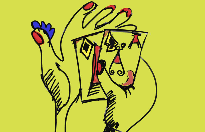 手,无人,横图,俯视,插画,留白,绘画,数码,科技,扑克牌,纸牌,玩具,扑克,阴影,黄色背景,艺术,网络,高光,几何,计算机图形,古典,合成,图画,文化,画,两个,工艺品,品味,人体,美术,电脑合成图,数码合成图,高雅,合成图,赌具,漫画,计算机制图,写实,具体,具象,美学,想法,彩图,高角度拍摄