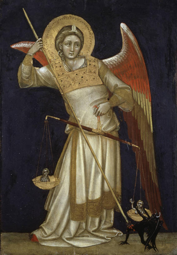 两个人,站,竖图,插画,室外,成功,数码,科技,光晕,天使,阴影,艺术,网络,高光,几何,计算机图形,合成,图画,画,宗教,电脑合成图,数码合成图,击败,基督教,合成图,恶魔,漫画,比例,哥特式风格,写实,具体,具象,邪恶,美术工艺,判断,彩图