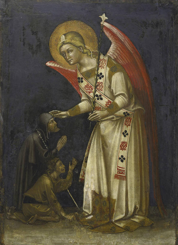 三个人,站,竖图,插画,室外,数码,科技,光晕,天使,阴影,艺术,网络,高光,几何,计算机图形,合成,图画,画,宗教,电脑合成图,数码合成图,基督教,合成图,漫画,哥特式风格,写实,具体,具象,美术工艺,判断,大天使,跪着,彩图