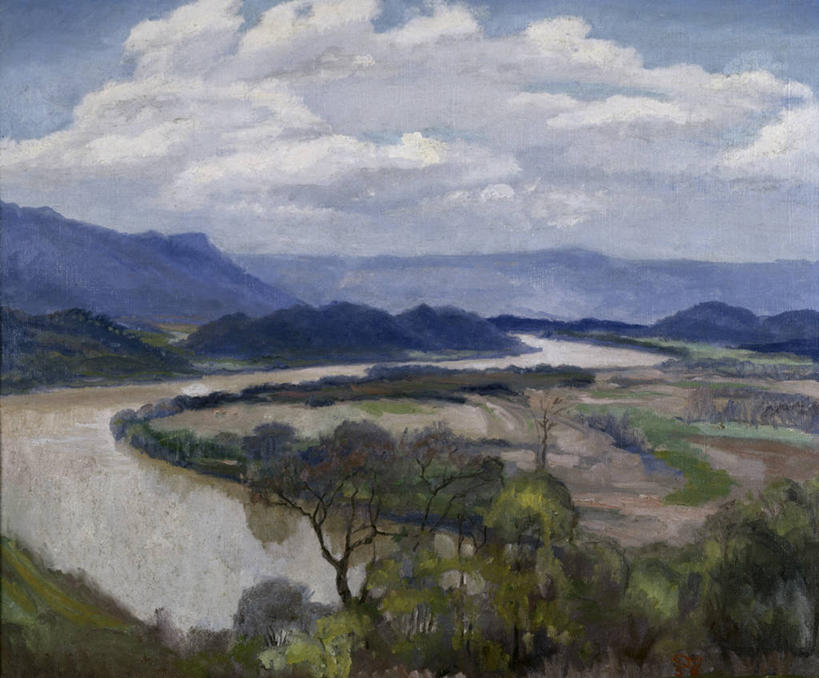 无人,横图,俯视,插画,室外,白天,数码,科技,河流,山,油画,阴影,弯曲,网络,地平线,地形,云,辽阔,地面,山谷,高光,几何,计算机图形,合成,图画,画,树,风景,天空,自然,广阔,宁静,一望无际,电脑合成图,数码合成图,合成图,延伸,漫画,天地相交,写实,具体,具象,田纳西河,无边无际,一马平川,彩图,高角度拍摄