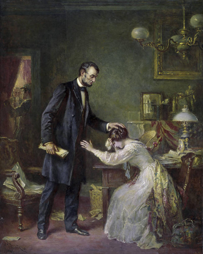 成年人,老年人,两个人,家庭,父亲,女儿,站,坐,竖图,插画,室内,绘画,数码,科技,椅子,阴影,正装,艺术,网络,高光,几何,计算机图形,古典,合成,图画,注视,历史,文化,书桌,画,工艺品,观察,看,品味,温暖,温馨,一家人,观看,美术,安慰,电脑合成图,数码合成图,和睦,察看,亚伯拉罕.林肯,高雅,总统,合成图,忧虑,关注,漫画,19世纪,写实,具体,具象,美学,悲哀,思想家,政治家,美国总统,历史人物,老年男性,年轻女性,年轻人,彩图,中风,融洽,过去