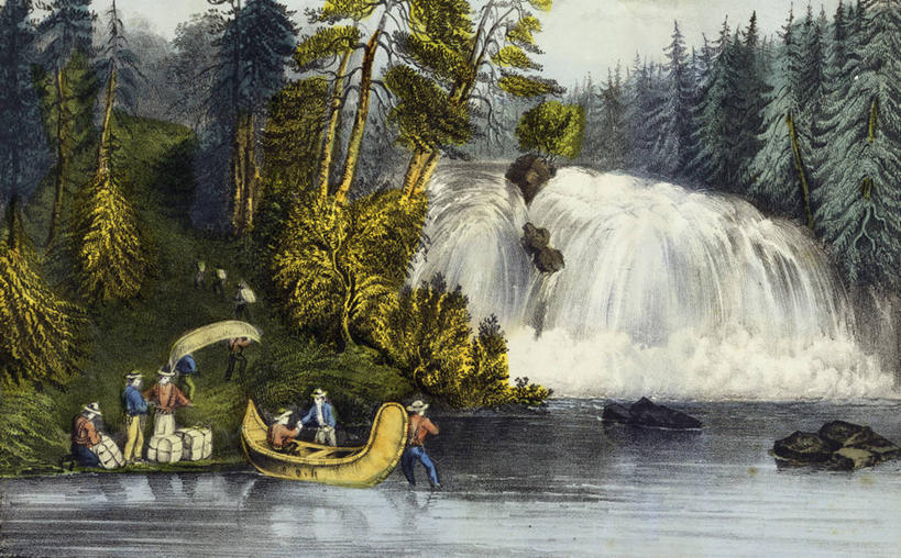 划船,成年人,人群,坐,横图,插画,室外,白天,绘画,数码,科技,河流,美景,瀑布,森林,船,松树,加拿大,阴影,艺术,网络,景观,木船,高光,几何,计算机图形,古典,合成,图画,文化,画,风景,天空,自然,工艺品,交通工具,品味,景色,运输,美术,电脑合成图,数码合成图,高雅,舟,合成图,自然风光,载具,独木舟,漫画,写实,具体,具象,美学,独木船,荡舟,美术工艺,岩石,休闲活动,彩图,渥太华河