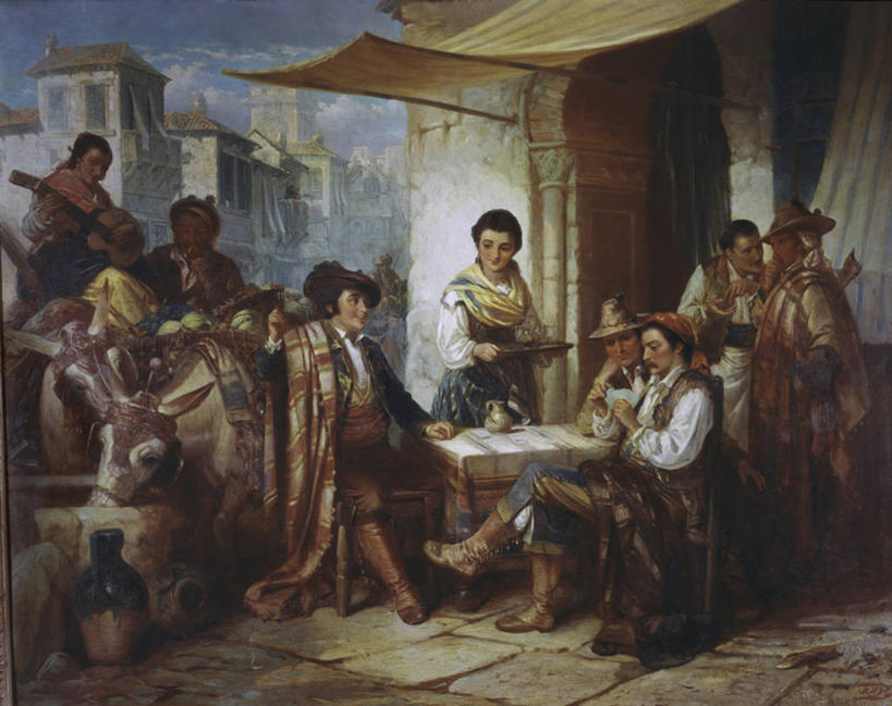 成年人,人群,服务员,站,坐,横图,插画,室外,白天,民族服装,绘画,数码,科技,建筑,纸牌,英国,阴影,艺术,网络,城镇,高光,几何,计算机图形,古典,合成,餐盘,图画,历史,文化,画,动物,工艺品,品味,两只,小旅馆,放松,美术,电脑合成图,数码合成图,高雅,合成图,运送,漫画,写实,具体,具象,美学,驴子,美术工艺,男人,女人,服务生,侍者,休闲活动,彩图,传统服装,民俗服