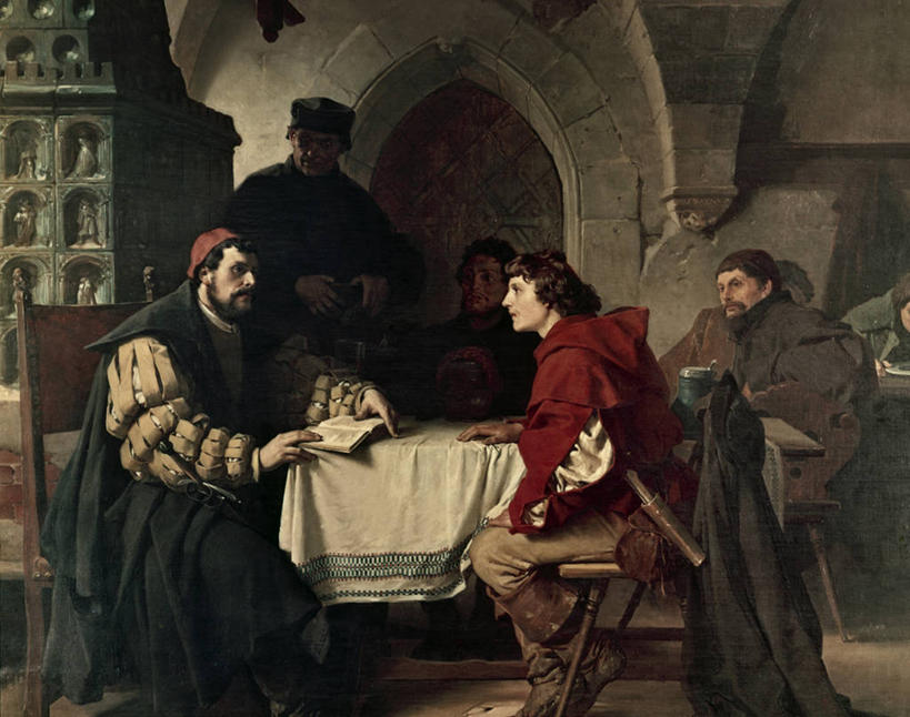 成年人,四个人,学生,站,坐,横图,插画,室内,白天,讨论,绘画,数码,科技,桌子,椅子,油画,德国,阴影,艺术,网络,高光,几何,计算机图形,古典,听,合成,图画,历史,文化,画,工艺品,教,品味,宗教,美术,电脑合成图,数码合成图,高雅,合成图,漫画,德国文化,写实,具体,具象,美学,神学家,书,彩图,耶拿,图林根州,新教