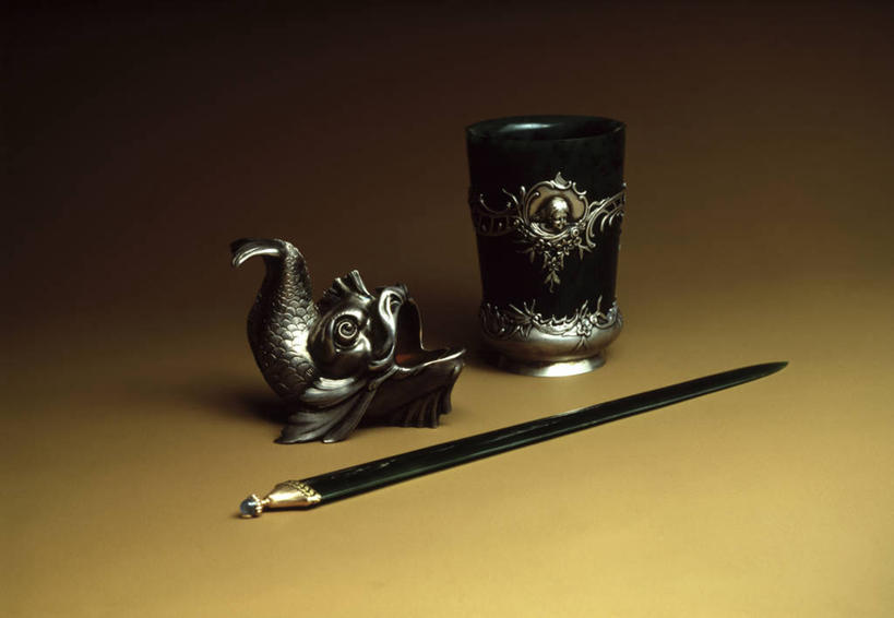 无人,横图,花瓶,玻璃,装饰,材料,鱼类,三个,工艺品,财富,摄影,古董,高雅,华贵,19世纪,美术工艺,彩图,影棚拍摄