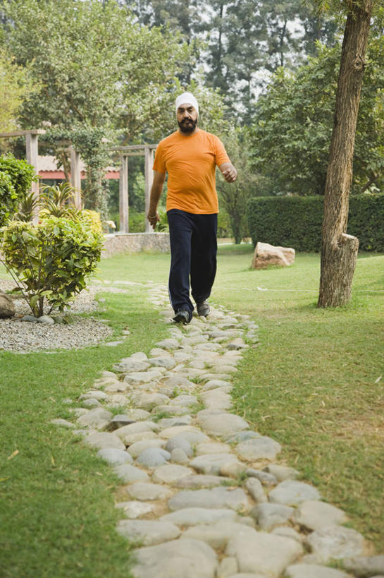 成年人,老年人,一个人,竖图,室外,白天,草坪,印度,仅一个男性,仅一个人,头巾,庭院,首都,草,仅一个老年男性,摄影,宁静,新德里,老年男性,男人,男性,印度人,休闲活动,步行,彩图