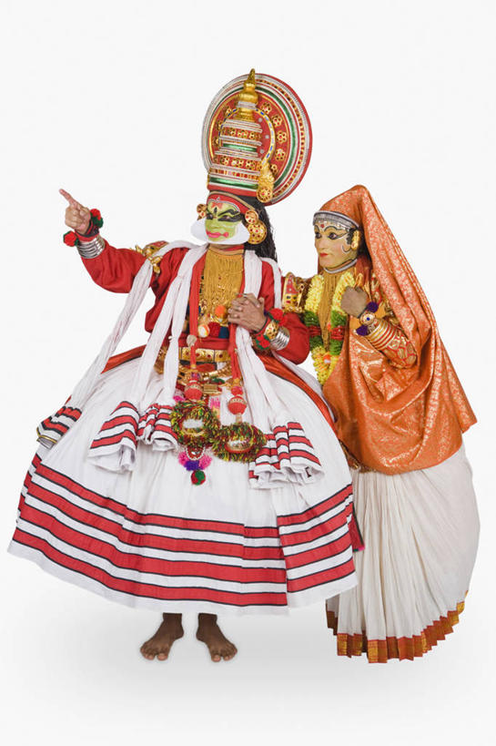 成年人,一个人,两个人,舞台,站,竖图,白色背景,正面,印度,仅一个男性,仅一个人,指,并排,头饰,指点,表演者,仅一个年轻男性,彩妆,赤脚,摄影,指向,肖像,古典风格,演出服,印度文化,喀拉拉邦,卡塔卡利舞,男人,男性,年轻男性,印度人,年轻人,彩图,影棚拍摄,传统服装,传统文化,舞台妆