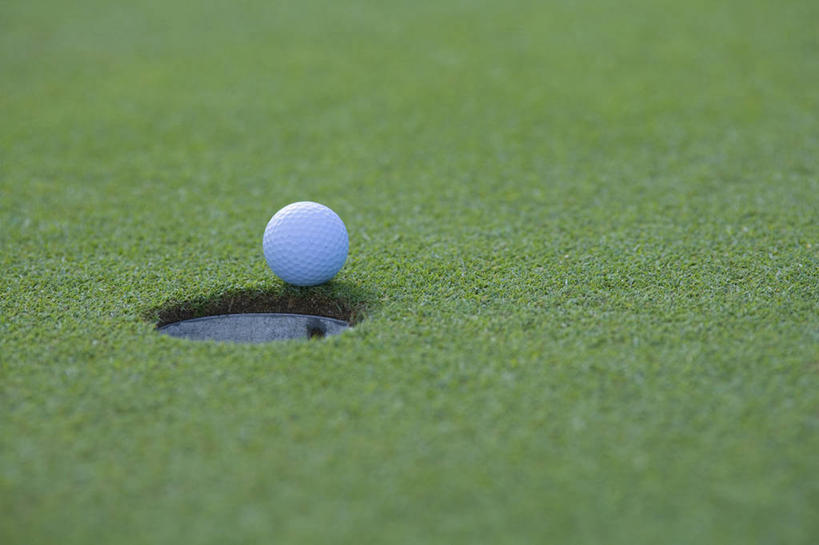 无人,横图,俯视,室外,特写,白天,草地,草坪,植物,阴影,反射,高尔夫,高尔夫球,球洞,影子,球场,高尔夫球场,草,绿色,高尔夫球洞,高尔夫球杆,绿茵场,高尔夫运动,高尔夫球具,高尔夫球运动,彩图,高角度拍摄