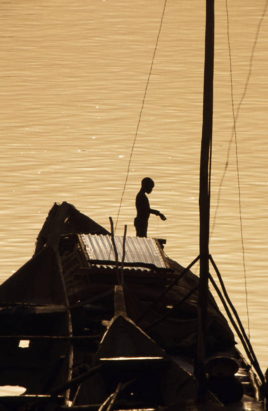 无人,横图,室外,河流,日落,水,船,客轮,日光,非洲,马里,黄昏,运输,摄影,手艺,剪影,阿非利加洲,马里共和国,西非,尼日尔河,莫普提,莫普提区,彩图,旅行