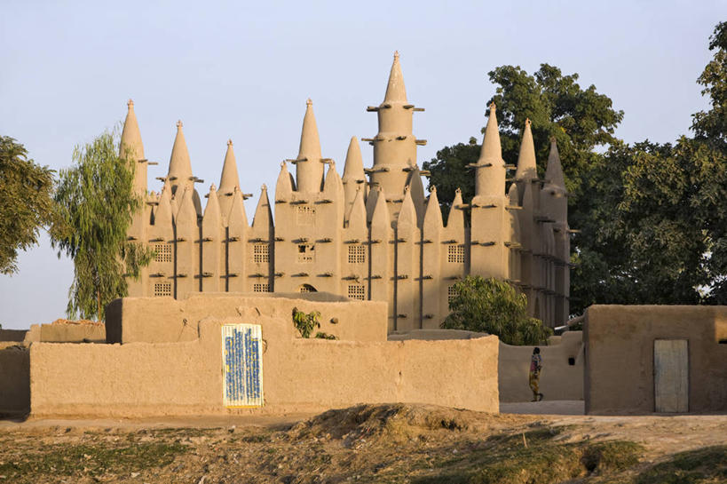 无人,横图,室外,时尚,河流,建筑,非洲,马里,尼日尔,苏丹,乡村,尖顶,摄影,宗教,泥,尖塔,伊斯兰教,宗教建筑,清真寺,西非,彩图,传统文化