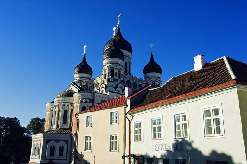 无人,横图,室外,建筑,爱沙尼亚,古城,首都,历史,黄昏,摄影,照亮,塔林,彩图,波罗的海三国,联合国教科文组织