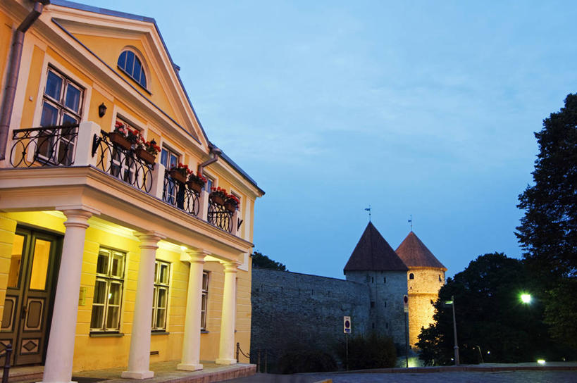 无人,横图,室外,建筑,爱沙尼亚,古城,首都,历史,黄昏,摄影,照亮,塔林,彩图,波罗的海三国,联合国教科文组织