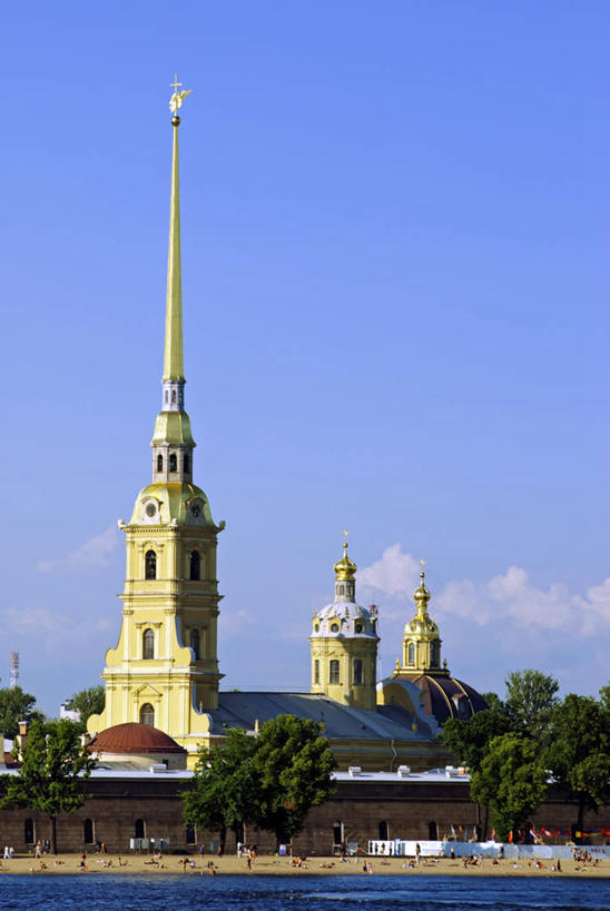 无人,教堂,竖图,室外,河流,建筑,俄罗斯,岛,尖顶,摄影,要塞,涅瓦河,东正教,彩图,旅行,大教堂,独联体