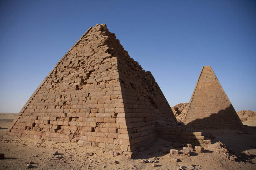 无人,横图,沙漠,建筑,非洲,苏丹,废墟,金字塔,摄影,考古学,坟墓,陵墓,干的,彩图,旅行