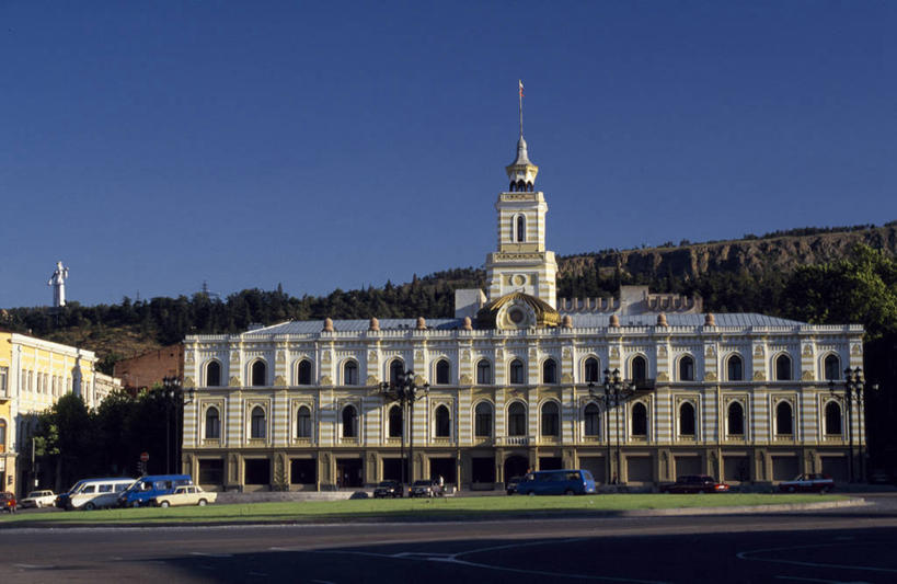 无人,横图,建筑,装饰,首都,摄影,市政厅,第比利斯,支配,设计,彩图