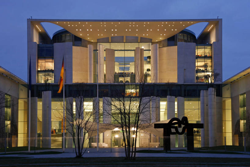 无人,横图,方图,日落,城市,建筑,德国,欧洲,光,首都,现代,柏林,黄昏,摄影,照亮,政治,德国总理府,能力,彩图