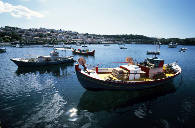 无人,横图,海洋,船,希腊,欧洲,停靠,渔船,摄影,地中海文化,停泊,希腊文化,伯罗奔尼撒,彩图,海港