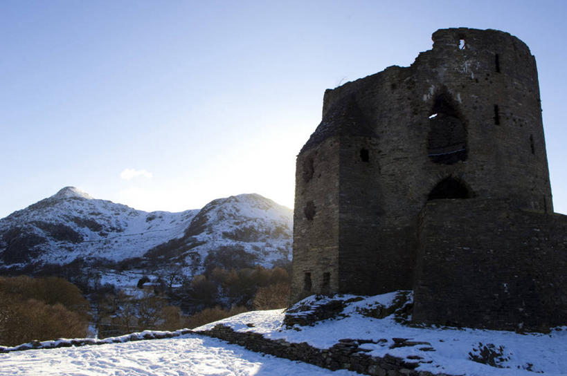 无人,横图,室外,雪,英国,欧洲,城堡,冬天,塔,摄影,要塞,威尔士,英国文化,彩图,旅行,斯诺登峰,北威尔士