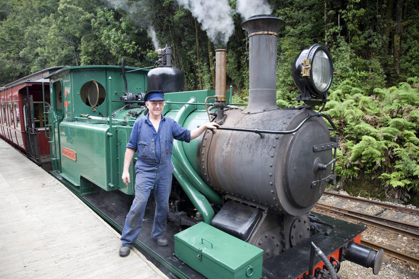 无人,竖图,室外,采矿业,路,铁路,火车,澳大利亚,轨道,交通,铁轨,历史,运输,摄影,修复,机车,塔斯马尼亚,蒸汽机车,彩图,传统文化,雨林