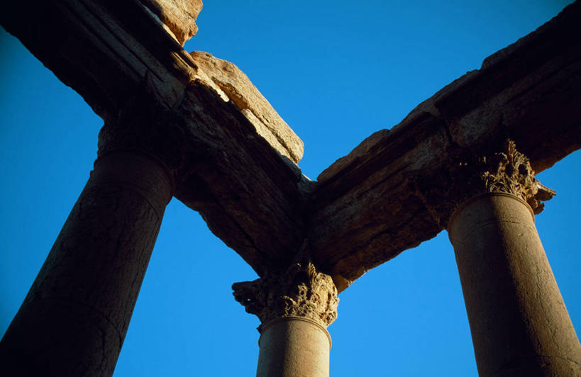 无人,横图,日落,建筑,叙利亚,化石,柱子,拱门,豪华,历史,废墟,黄昏,橙色,摄影,剪影,科林斯柱式,富丽,巴尔米拉,柱式,彩图