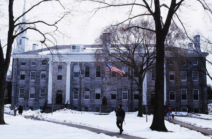 无人,学生,横图,室外,雪,建筑,美国,冬天,教育,摄影,波士顿,马萨诸塞,哈佛大学,彩图