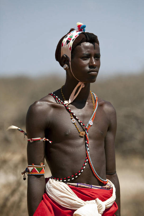 儿童,成年人,一个人,竖图,骄傲,珠宝,非洲,肯尼亚,珠子,躯干,摄影,肖像,耳饰,男孩,男人,彩图,传统服装,旅行,传统文化