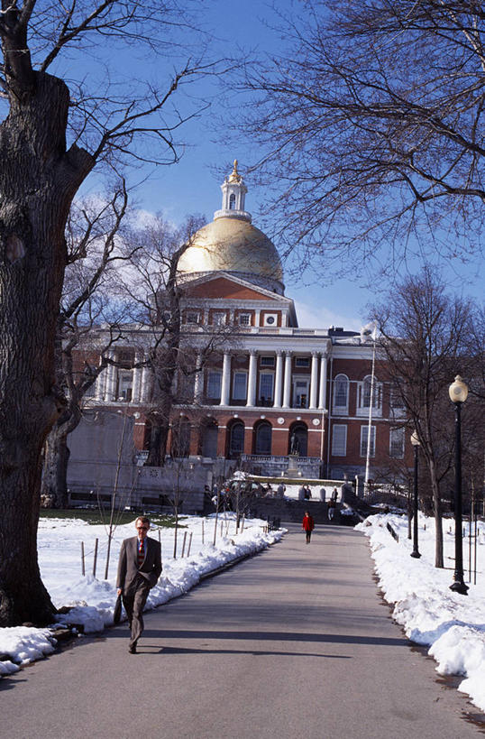 横图,室外,旅游,雪,美国,行人,游客,游人,冬天,路人,旅客,摄影,波士顿,马萨诸塞,过客,彩图