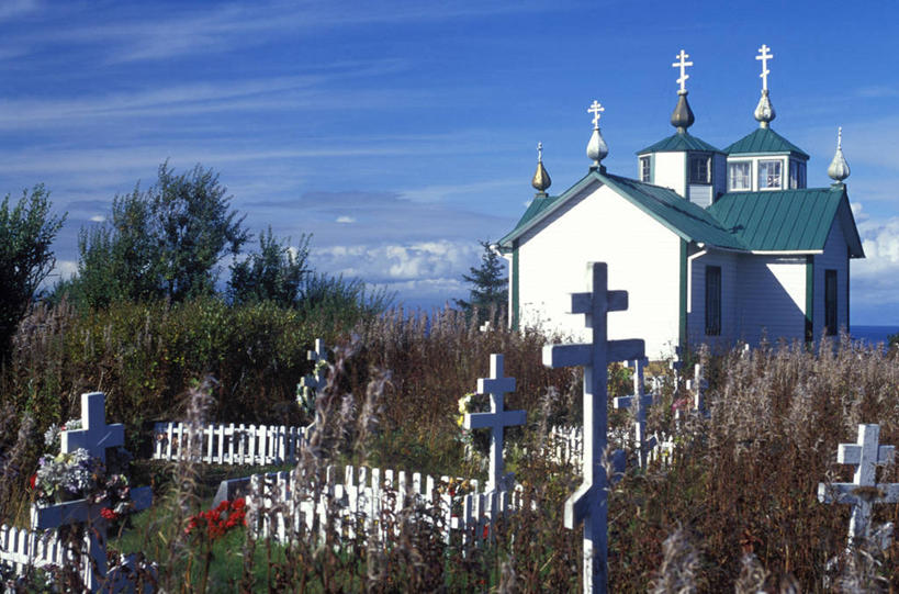 无人,教堂,横图,美国,木制,十字架,塔,树,墓地,摄影,宗教,北美,北美洲,宗教建筑,美洲,阿拉斯加,阿拉斯加州,北亚美利加洲,亚美利加洲,最后的边疆,午夜阳光之地,基奈半岛,彩图,美利坚合众国,传统文化