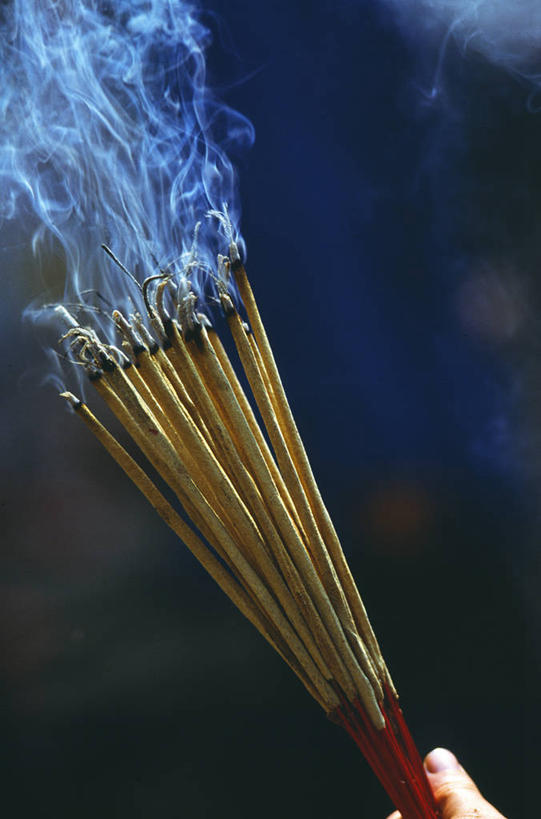 一个人,家庭,竖图,室外,西湖,越南,首都,北,燃烧,佛香,烟,摄影,宗教,东南亚,神殿,朝圣节,河内,灵性,印度支那,彩图,朝拜者,传统文化